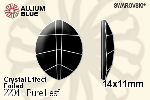 スワロフスキー Pure Leaf ラインストーン (2204) 14x11mm - クリスタル エフェクト 裏面プラチナフォイル