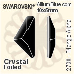 スワロフスキー Triangle Alpha ラインストーン (2738) 12x6mm - カラー 裏面プラチナフォイル