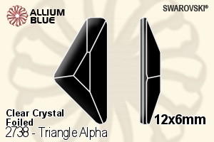 スワロフスキー Triangle Alpha ラインストーン (2738) 12x6mm - クリスタル 裏面プラチナフォイル