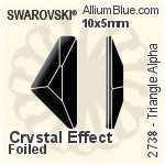 スワロフスキー Triangle Alpha ラインストーン (2738) 10x5mm - クリスタル エフェクト 裏面にホイル無し