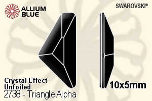 スワロフスキー Triangle Alpha ラインストーン (2738) 10x5mm - クリスタル エフェクト 裏面にホイル無し