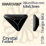 スワロフスキー Triangle Beta ラインストーン (2739) 7x6.5mm - クリスタル エフェクト 裏面プラチナフォイル