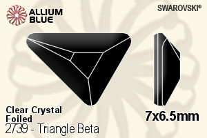 スワロフスキー Triangle Beta ラインストーン (2739) 7x6.5mm - クリスタル 裏面プラチナフォイル