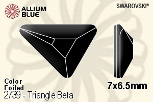 スワロフスキー Triangle Beta ラインストーン (2739) 7x6.5mm - カラー 裏面プラチナフォイル