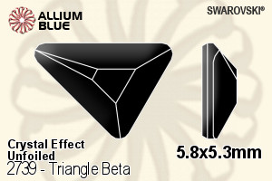 スワロフスキー Triangle Beta ラインストーン (2739) 5.8x5.3mm - クリスタル エフェクト 裏面にホイル無し