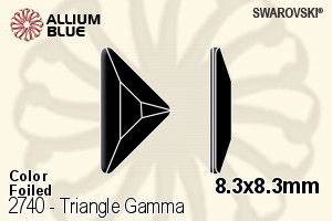 スワロフスキー Triangle Gamma ラインストーン (2740) 8.3x8.3mm - カラー 裏面プラチナフォイル