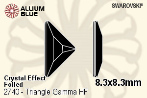 スワロフスキー Triangle Gamma ラインストーン ホットフィックス (2740) 8.3x8.3mm - クリスタル エフェクト 裏面アルミニウムフォイル