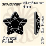 スワロフスキー Star Flower ラインストーン (2754) 4mm - クリスタル エフェクト 裏面プラチナフォイル