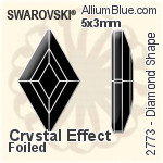 スワロフスキー Diamond Shape ラインストーン (2773) 6.6x3.9mm - カラー（ハーフ　コーティング） 裏面にホイル無し