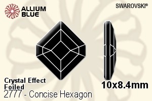 スワロフスキー Concise Hexagon ラインストーン (2777) 10x8.4mm - クリスタル エフェクト 裏面プラチナフォイル