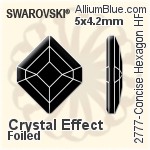 スワロフスキー Concise Hexagon ラインストーン ホットフィックス (2777) 6.7x5.6mm - クリスタル 裏面アルミニウムフォイル