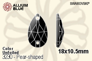 スワロフスキー Pear-shaped ソーオンストーン (3230) 18x10.5mm - カラー 裏面にホイル無し