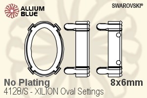 スワロフスキー XILION Ovalファンシーストーン石座 (4128/S) 8x6mm - メッキなし