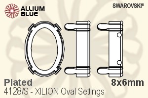 スワロフスキー XILION Ovalファンシーストーン石座 (4128/S) 8x6mm - メッキ