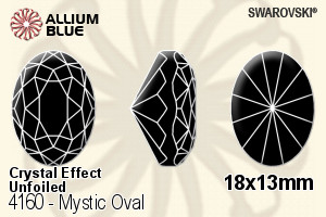 スワロフスキー Mystic Oval ファンシーストーン (4160) 18x13mm - クリスタル エフェクト 裏面にホイル無し