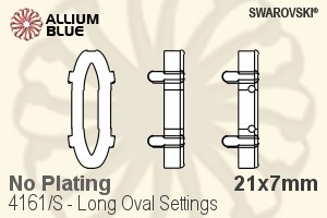 スワロフスキー Long Ovalファンシーストーン石座 (4161/S) 21x7mm - メッキなし