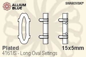 スワロフスキー Long Ovalファンシーストーン石座 (4161/S) 15x5mm - メッキ