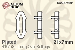 スワロフスキー Long Ovalファンシーストーン石座 (4161/S) 21x7mm - メッキ