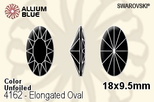 スワロフスキー Elongated Oval ファンシーストーン (4162) 18x9.5mm - カラー 裏面にホイル無し