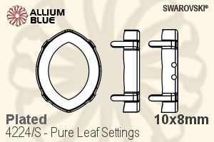 スワロフスキー Pure Leafファンシーストーン石座 (4224/S) 10x8mm - メッキ