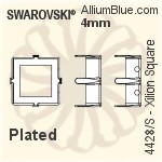 スワロフスキー XILION Squareファンシーストーン石座 (4428/S) 6mm - メッキなし