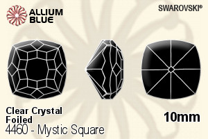 スワロフスキー Mystic Square ファンシーストーン (4460) 10mm - クリスタル 裏面プラチナフォイル