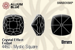 スワロフスキー Mystic Square ファンシーストーン (4460) 8mm - クリスタル エフェクト 裏面プラチナフォイル