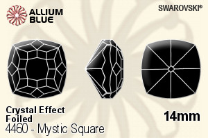 スワロフスキー Mystic Square ファンシーストーン (4460) 14mm - クリスタル エフェクト 裏面プラチナフォイル