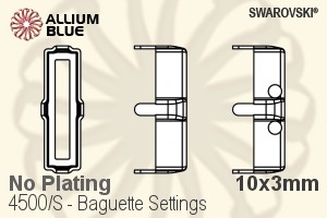 スワロフスキー Baguetteファンシーストーン石座 (4500/S) 10x3mm - メッキなし