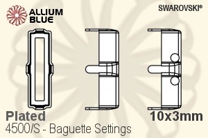 スワロフスキー Baguetteファンシーストーン石座 (4500/S) 10x3mm - メッキ