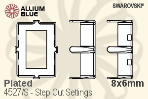 スワロフスキー Step カットファンシーストーン石座 (4527/S) 8x6mm - メッキ