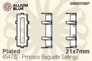 スワロフスキー Princess Baguetteファンシーストーン石座 (4547/S) 21x7mm - メッキ