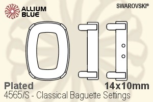 スワロフスキー Classical Baguetteファンシーストーン石座 (4565/S) 14x10mm - メッキ