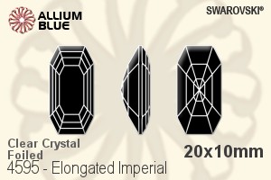 スワロフスキー Elongated Imperial ファンシーストーン (4595) 20x10mm - クリスタル 裏面プラチナフォイル