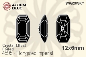 スワロフスキー Elongated Imperial ファンシーストーン (4595) 12x6mm - クリスタル エフェクト 裏面プラチナフォイル