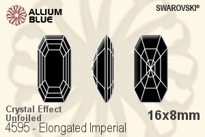 スワロフスキー Elongated Imperial ファンシーストーン (4595) 16x8mm - クリスタル エフェクト 裏面にホイル無し