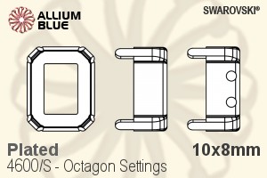 スワロフスキー Octagonファンシーストーン石座 (4600/S) 10x8mm - メッキ