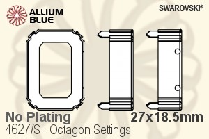 スワロフスキー Octagonファンシーストーン石座 (4627/S) 27x18.5mm - メッキなし