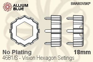 スワロフスキー Vision Hexagonファンシーストーン石座 (4681/S) 18mm - メッキなし