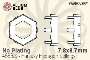 スワロフスキー Fantasy Hexagonファンシーストーン石座 (4683/S) 7.8x8.7mm - メッキなし