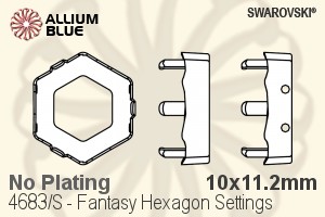 スワロフスキー Fantasy Hexagonファンシーストーン石座 (4683/S) 10x11.2mm - メッキなし