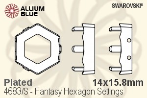 スワロフスキー Fantasy Hexagonファンシーストーン石座 (4683/S) 14x15.8mm - メッキ