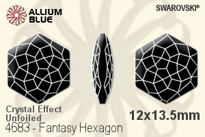 スワロフスキー Fantasy Hexagon ファンシーストーン (4683) 12x13.5mm - クリスタル エフェクト 裏面にホイル無し