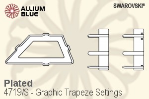 スワロフスキー Graphic Trapeze 石座,s (4719/S) 19x9mm - Plated