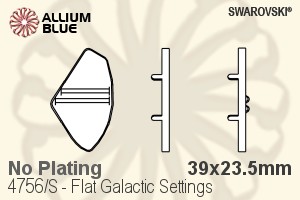 スワロフスキー Flat Galacticファンシーストーン石座 (4756/S) 39x23.5mm - メッキなし