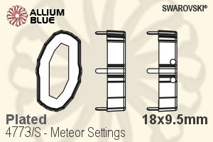 スワロフスキー Meteorファンシーストーン石座 (4773/S) 18x9.5mm - メッキ