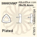 スワロフスキー Kaleidoscope Triangleファンシーストーン石座 (4799/S) 6x6.1mm - メッキ