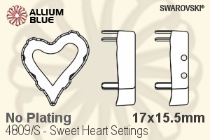 スワロフスキー Sweet Heartファンシーストーン石座 (4809/S) 17x15.5mm - メッキなし