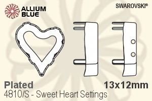 スワロフスキー Sweet Heartファンシーストーン石座 (4810/S) 13x12mm - メッキ