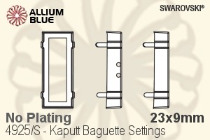 スワロフスキー Kaputt Baguetteファンシーストーン石座 (4925/S) 23x9mm - メッキなし